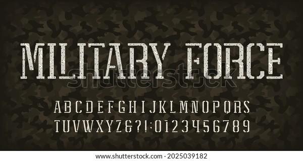 Military Force Alphabet Font Stencil Letters Stock Vector (Royalty Free ...