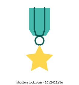 military force medal line and fill style icon vector illustration design