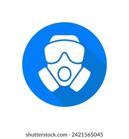 Military gas mask flat style vector icon. Military protection gear.