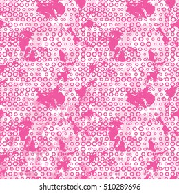 military and geometric seamless pattern pink