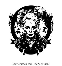 Military Girl Army logo illustration is perfect for businesses that want to convey strength, courage, and resilience