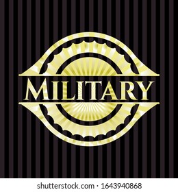Military golden badge. Vector Illustration. Detailed.