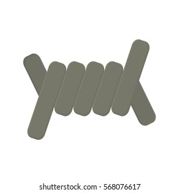 Military gray barbed wire image vector illustration