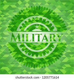 Military green mosaic emblem