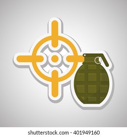 Military grenade design , vector illustration