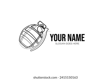 military grenade logo template vector.geranat symbol sign.military grenade logo line element