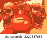 Military hand grenade. Army explosives. Vector illustration