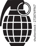 Military Hand Grenade Silhouette Vector