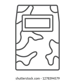 Military handle shield thin line icon, protection and military, armour sign, vector graphics, a linear pattern on a white background, eps 10.