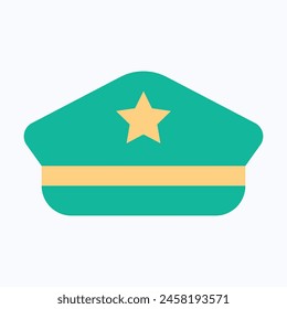 Military Hat, Army Hat Vector Icon.