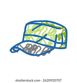 military hat cap doodle icon sketch vector. military hat cap sign. isolated symbol illustration