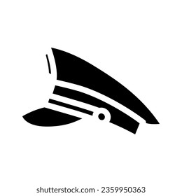military hat cap glyph icon vector. military hat cap sign. isolated symbol illustration
