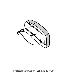 military hat cap isometric icon vector. military hat cap sign. isolated symbol illustration