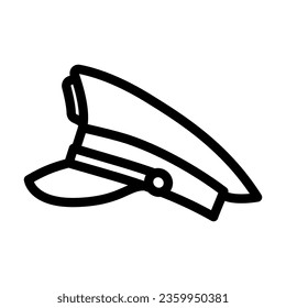 military hat cap line icon vector. military hat cap sign. isolated contour symbol black illustration