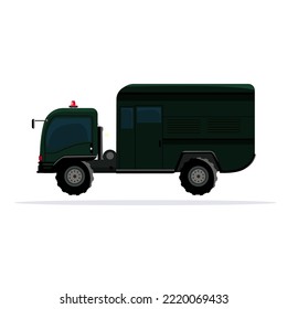 military heavy truck. Military green army vehicle isolated military heavy truck on white background