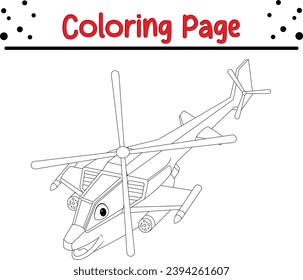 military helicopter coloring book page