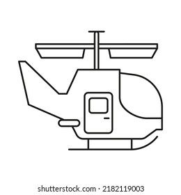 Military Helicopter concept line icon. Simple element illustration. Military Helicopter concept outline symbol design from war set. Can be used for web and mobile on white background