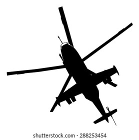 Military Helicopter Flying Vector Silhouette Stock Vector (Royalty Free ...