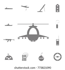 military helicopter icon. Set of military elements icon. Quality graphic design collection army icons for websites, web design, mobile app on white background