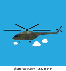 Military helicopter icon. Simple flat vector illustration.