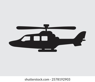 Military helicopter icon. Simple illustration of military helicopter icon for web