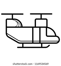 Military helicopter icon vector 