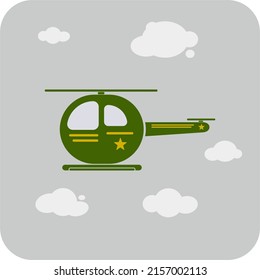 Military helicopter icon vector. Cute and cool to use in digital and printing industries.