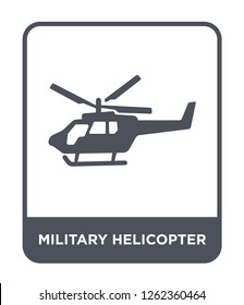 military helicopter icon vector on white background, military helicopter trendy filled icons from Transportation collection, military helicopter simple element illustration