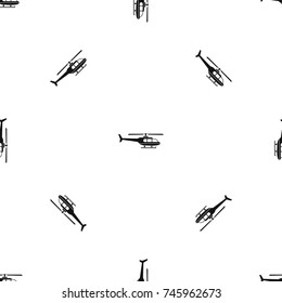Military helicopter pattern repeat seamless in black color for any design. Vector geometric illustration