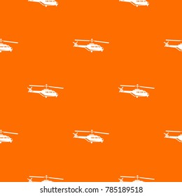 Military helicopter pattern repeat seamless in orange color for any design. Vector geometric illustration