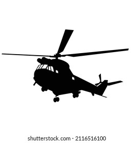 military helicopter transportation silhouette vector design