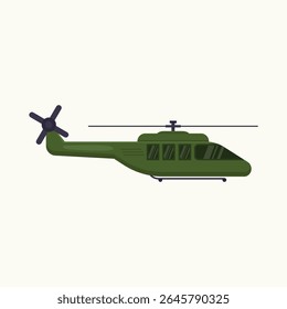 A military helicopter used for air support transport and tactical operations in combat zones