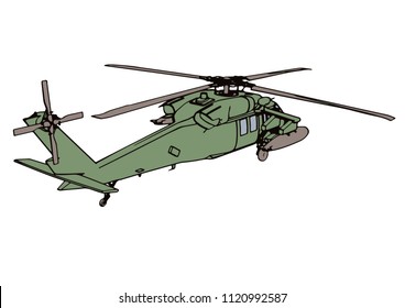 military helicopter vector