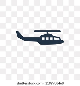 Military helicopter vector icon isolated on transparent background, Military helicopter transparency concept can be used web and mobile