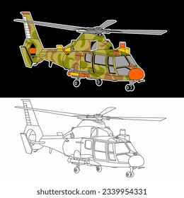 Militärhubschrauber, Vektorgrafik-Design