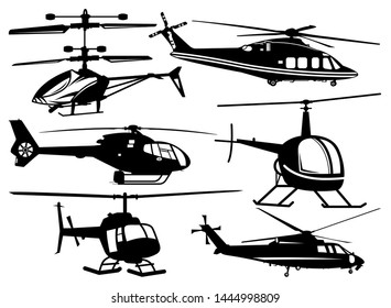 Military Helicopter Vector Illustration Silhouette