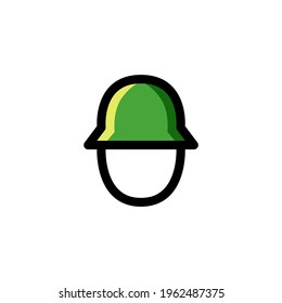 Military Helmet Army Outline Icon Logo Vector Illustration
