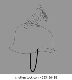 Military helmet with dove (Peace sign)