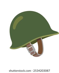 Señal de ilustración de icono de emoji de casco militar. Ilustración vectorial del casco de un soldado utilizado para la guerra con balas metidas a su lado. Símbolo del ejército para defensa y protección.  