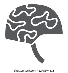 Military helmet glyph icon, army and war, armor sign, vector graphics, a solid pattern on a white background, eps 10.