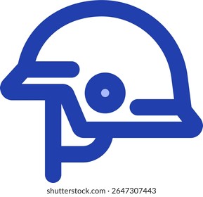 military helmet icon blue style design