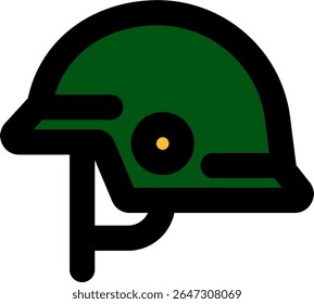 military helmet icon color style design