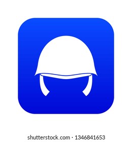 Military helmet icon digital blue for any design isolated on white vector illustration