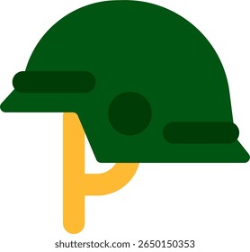 military helmet icon flat style design