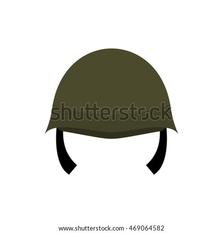 Military Helmet Icon Flat Style On Stock Vector (Royalty Free