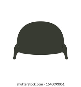 Military helmet icon. Flat vector illustration battle helmet on white background.