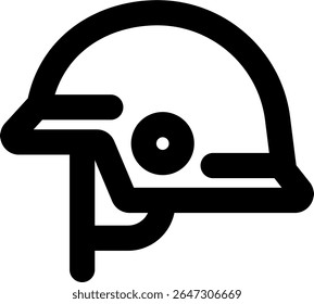 military helmet icon outlined style design