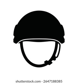 Ícone de capacete militar silhueta vetor segurança Headgear ilustração.