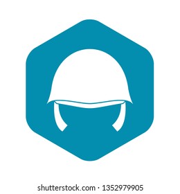 Military helmet icon in simple style isolated on white background. Uniforms symbol