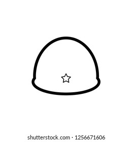 Military Helmet Icon. Standart Soldier's Equipment Vector Illustration. Safety Sign & Symbol.